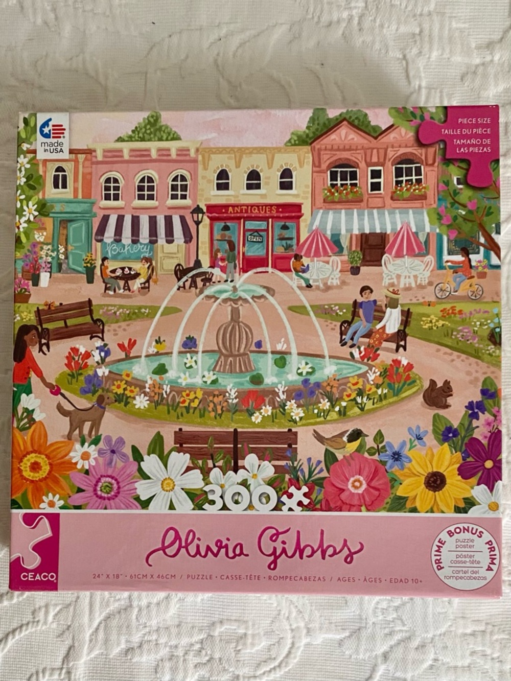 Olivia Gibbs Town Park Complete 300 Piece CEACO Puzzle & Bonus Poster